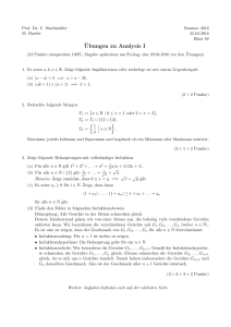 Übungsblatt Analysis 1, SS16