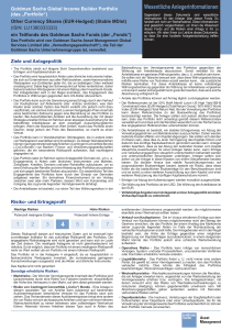 Key Investor Information - Goldman Sachs Asset Management