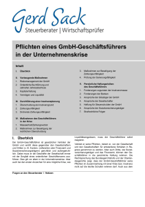 Pflichten eines GmbH-Geschäftsführers in der Unternehmenskrise