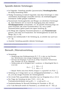 Spezielle diskrete Verteilungen Bernoulli