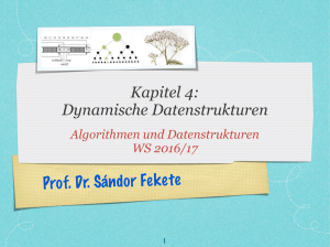 Prof. Dr. Sándor Fekete Kapitel 4: Dynamische Datenstrukturen
