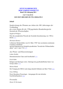 Sitzungsberichte der Leibniz-Sozietät, Jahrgang 2011, Band 110