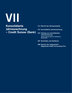 Konsolidierte Jahresrechnung – Credit Suisse (Bank)