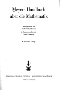 Meyers Handbuch über die Mathematik