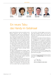 Ein neues Tabu: das Handy im Gebärsaal