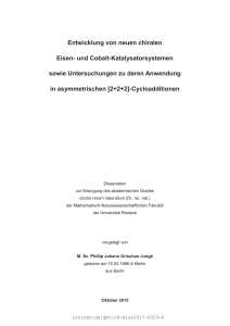 Entwicklung von neuen chiralen Eisen- und Cobalt