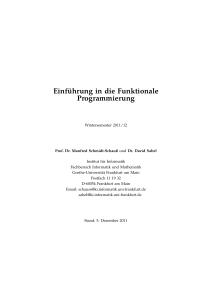 Einführung in die Funktionale Programmierung - Goethe
