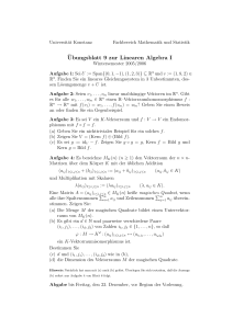 Ubungsblatt 9 zur Linearen Algebra I