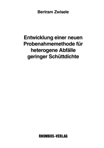 Entwicklung einer neuen Probenahmemethode