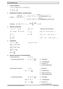 Formelsammlung inkl. Datenanalyse