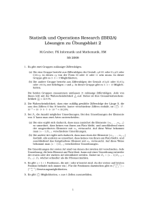 Statistik und Operations Research (IBB2A) Lösungen zu Übungsblatt 2