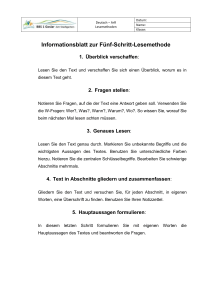 Informationsblatt zur 5-Schritt-Lesemethode