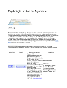 Gruppenverhalten - Psychologie Lexikon der Argumente