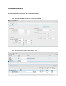Estimate freight charges in sap tm