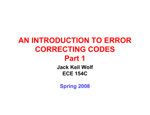 Error Correction Codes