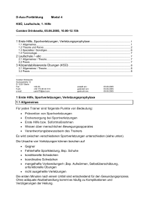 D-Aus- Fortbildung Modul 4 KSÜ, Laufschule, 1. Hilfe Carsten ...