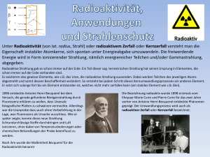 Strahlung und Radioaktivitaet