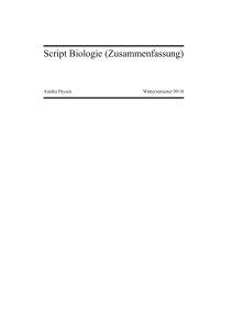 Skript Biologie (Zusammenfassung) WS 2009 10