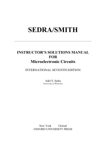 Instructor's Solution Manual for Microelectronic Circuits SEDRA SMITH 