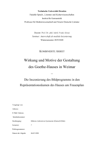 Wirkung und Motive der Gestaltung des Goethe-Hauses in Weimar-Seminararbeit-2020