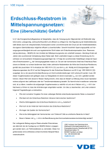 Erdschlussstrom in Mittelspannungsnetzen