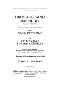 Presseheft Haus aus Sand und Nebel (deutsch)