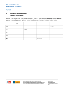 Deutsche Grammatik A1.1: Verben & Fragen Arbeitsblätter