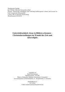 Unterrichtseinheit Christusdarstellungen Marek Kretschmann