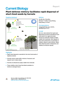 Plant-Defense Mimicry & Hornet Seed Dispersal