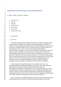 Implantation und Nachsorge von Herzschrittmachern
