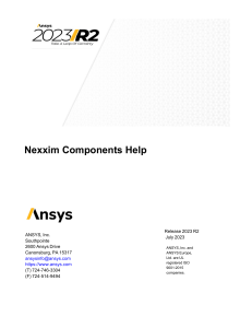 Nexxim Components Help Manual - Ansys 2023 R2