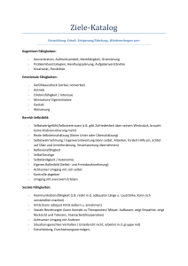Therapeutischer Ziele-Katalog: Kognitive, Emotionale, Soziale F&auml;higkeiten