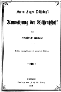 Herrn Eugen D&uuml;hrings Umw&auml;lzung der Wissenschaft &ndash; Friedrich Engels