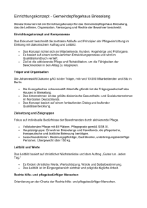 Einrichtungskonzept Gemeindepflegehaus Brieselang: Leitlinien & Pflege