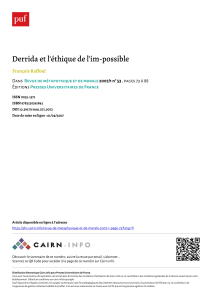Derrida et l'&eacute;thique de l'im-possible : Analyse philosophique