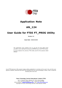 FTDI FT_PROG Utility User Guide Application Note