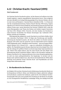 Christian Kracht: Faserland (1995) &ndash; Pop-Literatur analysiert